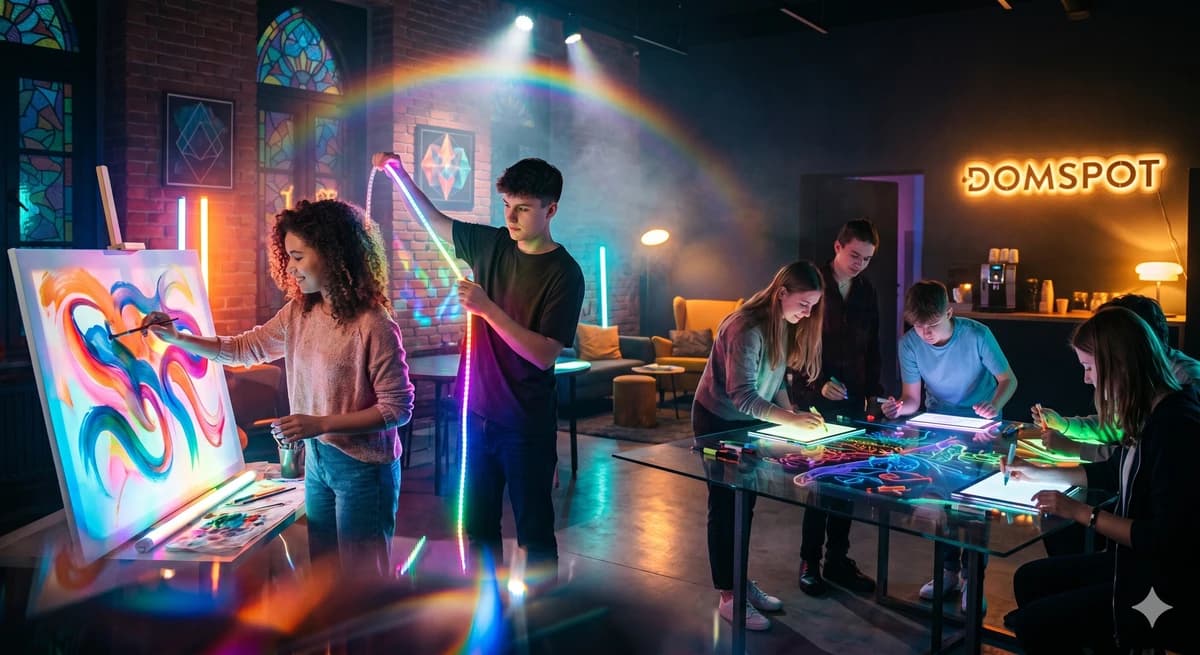 Zdjęcie główne do wpisu: 🎨💡 Kolory & Światło: Odkryj w Sobie Twórczą Iskrę w DomSpocie! ✨🖌️